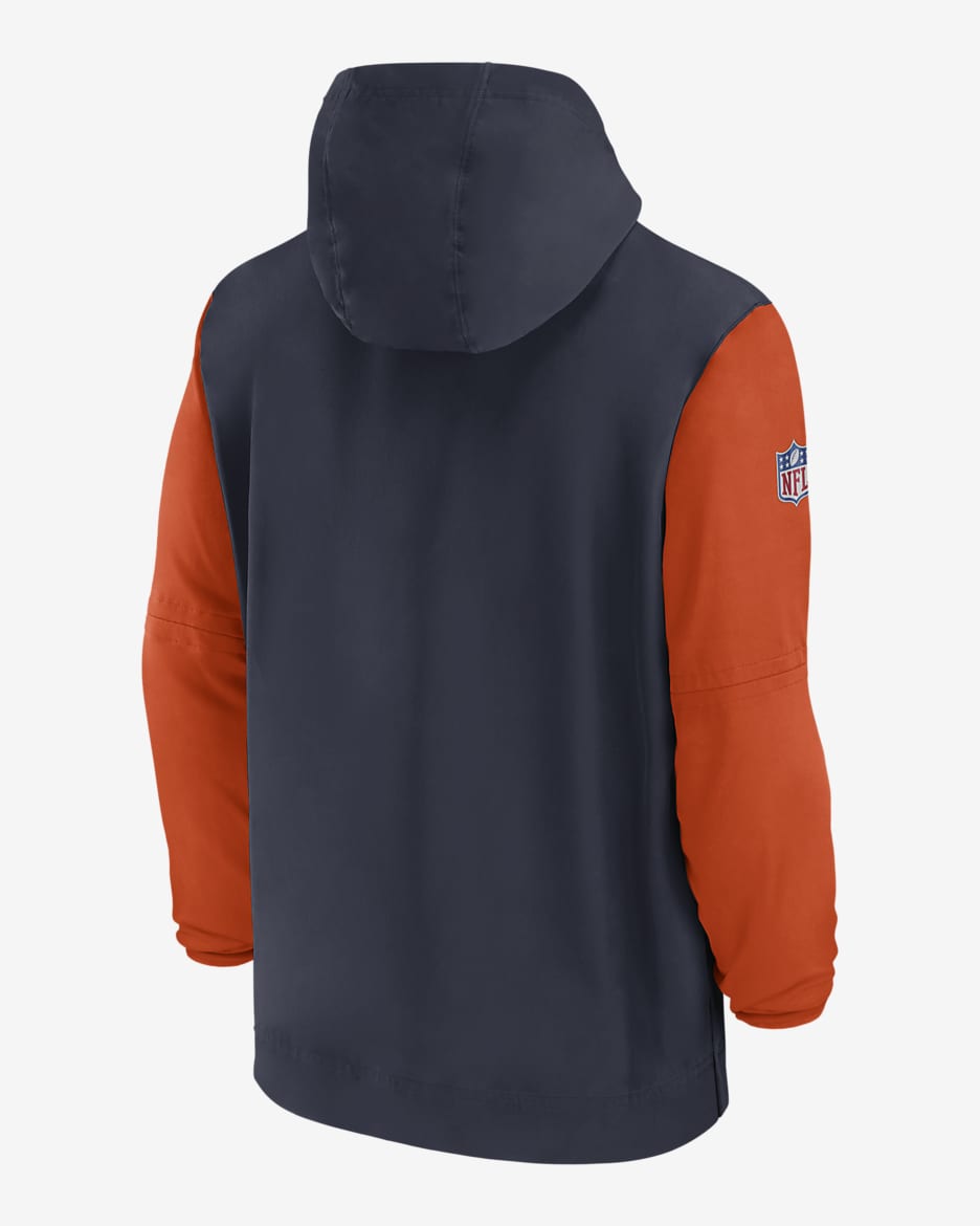 Chicago Bears Sideline Pre Game Player Men s Nike NFL 1 2 Zip Hooded Jacket. Nike